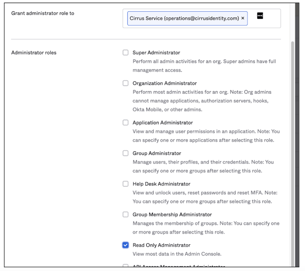 Read Only Administrator