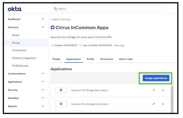 Assign App to Okta Group