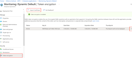 Token encryption