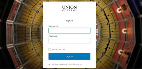 Union Login Screen